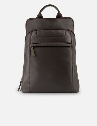 Mochila color caoba en piel