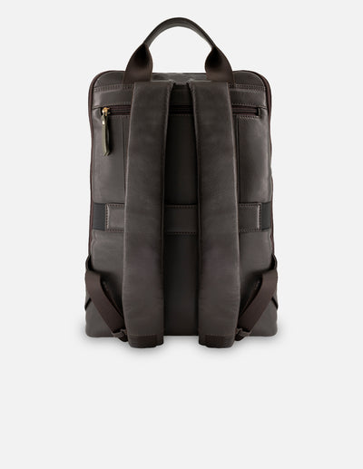 Mochila color caoba en piel