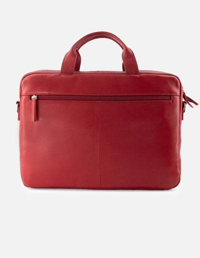 Portadocumentos grabado anagrama letras Prada en piel color rojo para hombre