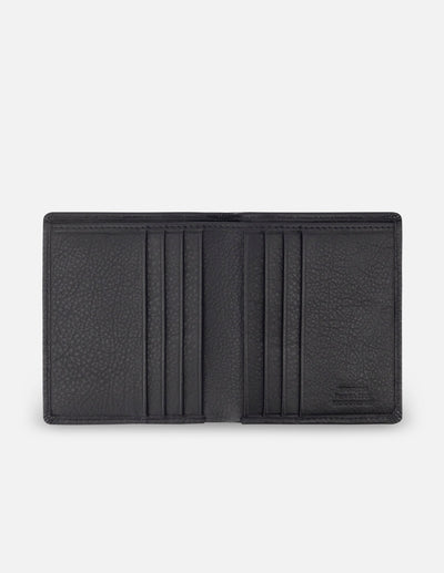 Cartera color negro con grabado PD en piel para Hombre