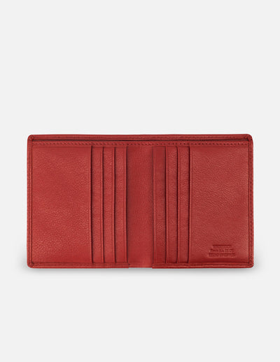 Cartera color Rojo con grabado PD para Hombre
