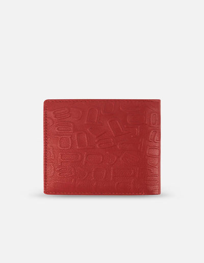 Cartera color Rojo con grabado PD para Hombre