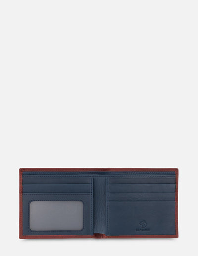 Cartera para hombre color Rojo en piel con grabado