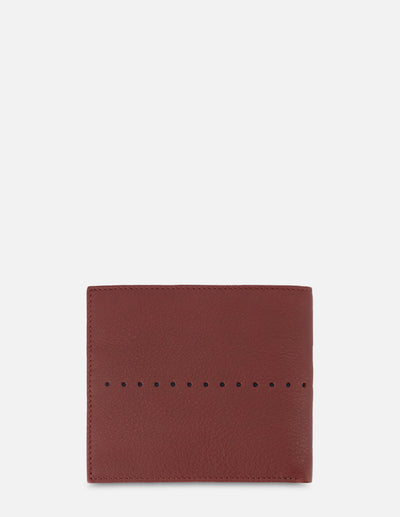 Cartera para hombre color Rojo en piel con grabado