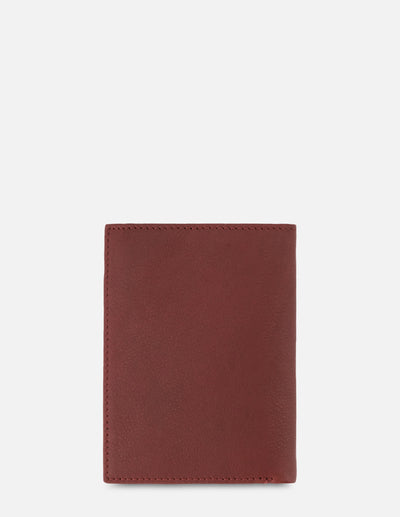 Cartera Vertical para hombre con grabado exterior e interior en contraste color Rojo