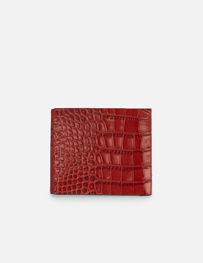Cartera en piel con grabado tipo coco color roja para hombre