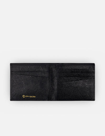 Cartera  en piel napa color negro con interior tipo tejus para hombre