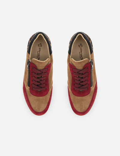 Tenis multicolor de ante para mujer con plantilla extraíble