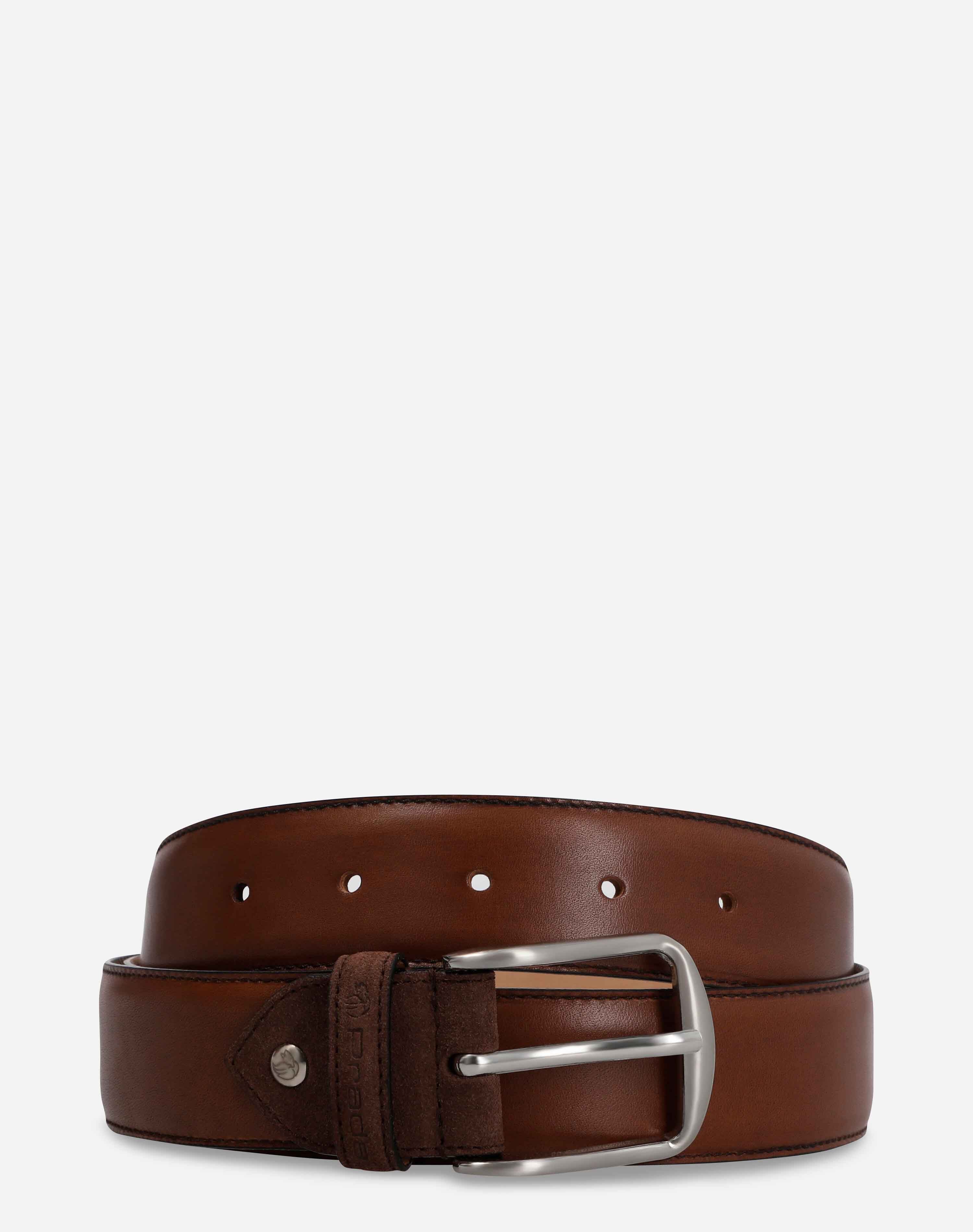 Cinturón en piel napa color marrón