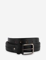 Cinturón en piel napa color negro para hombre