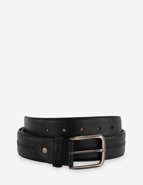 Cinturón en piel napa color negro para hombre