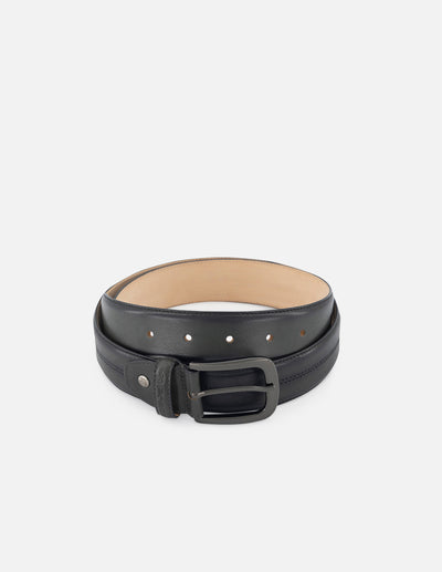 Cinturón en piel napa color verde  con detalles de ensombrecido para hombre