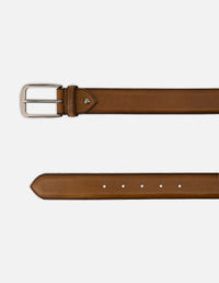 Cinturón en piel napa color cuero para hombre