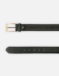 Cinturón en piel napa color verde con picado María para hombre