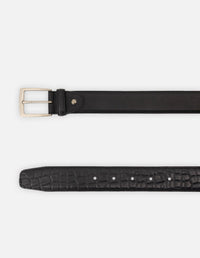 Cinturón en piel napa color negro para hombre