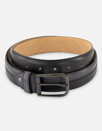 Cinturón en piel napa color gris para hombre