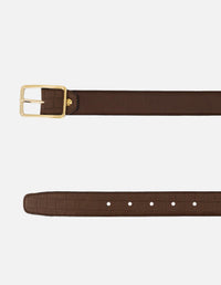 Cinturon de piel para mujer color marrón