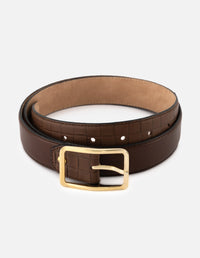 Cinturon de piel para mujer color marrón