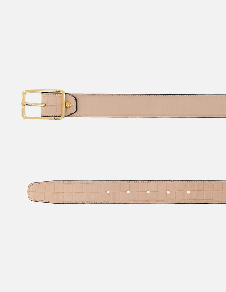 Cinturon de piel para mujer color nude