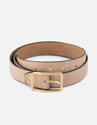 Cinturon de piel para mujer color nude