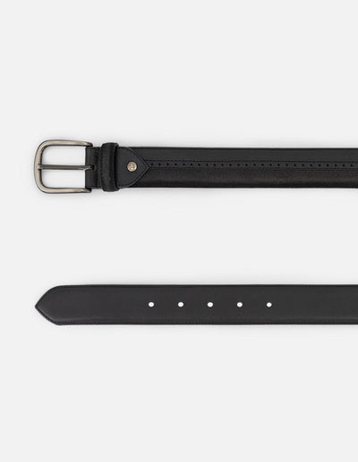 Cinturón gris en piel ante para hombre con combinación de materiales