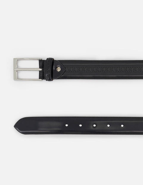 Cinturón color café en piel ante para hombre con combinación de materiales