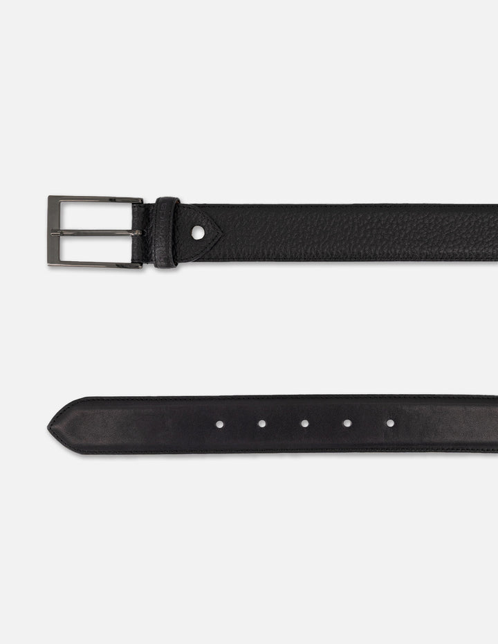 Cinturón negro piel para hombre con Combinación de materiales