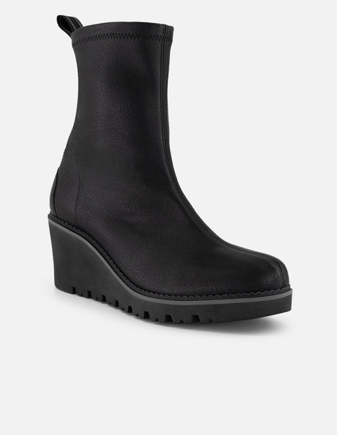 Botines color negro lycra piel con detalle metálico para mujer