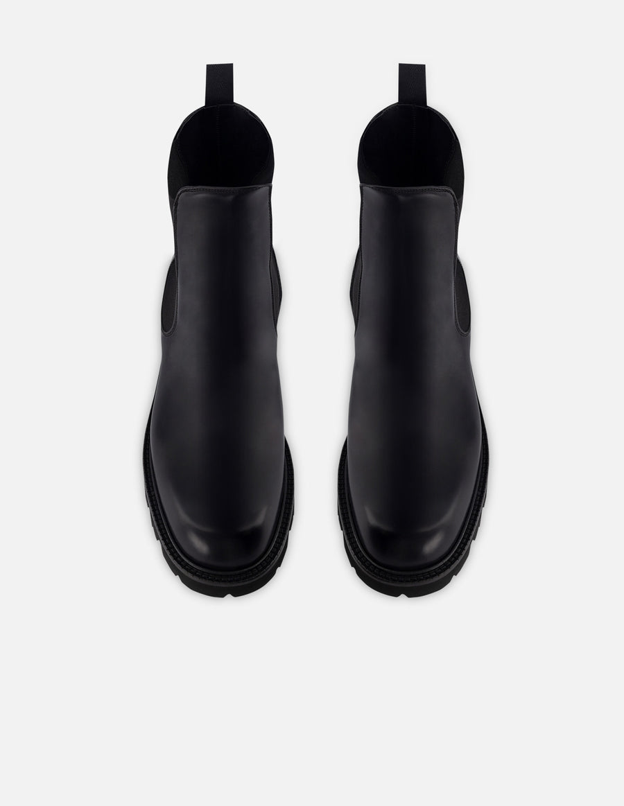 Botin Chelsea en piel florantik  color negro con suela tipo comando para hombre.