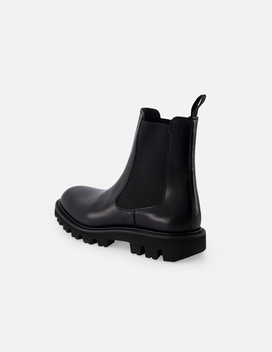 Botin Chelsea en piel florantik  color negro con suela tipo comando para hombre.