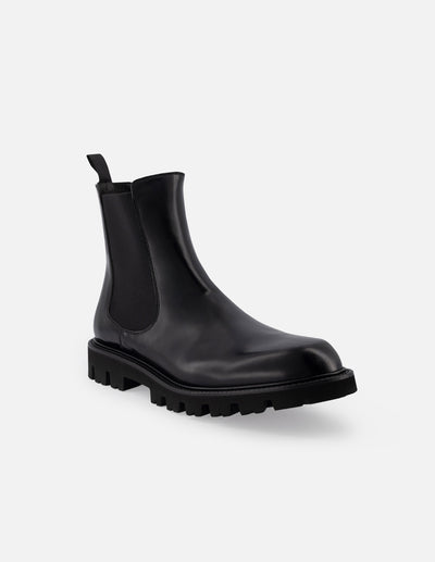 Botin Chelsea en piel florantik  color negro con suela tipo comando para hombre.