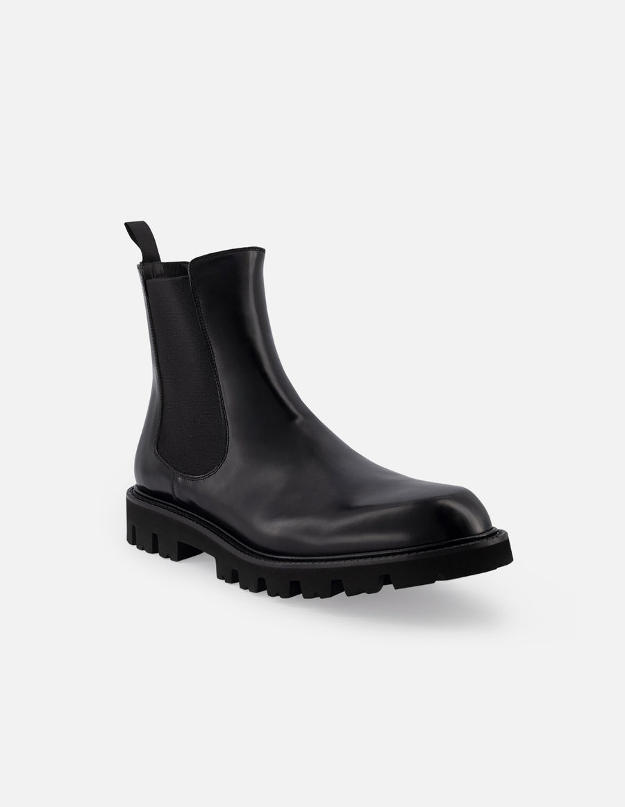 Botin Chelsea en piel florantik  color negro con suela tipo comando para hombre.