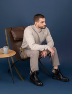 Botines negros para hombre con acabado tipo sherpa