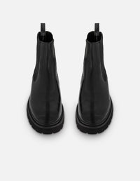 Botines Chelsea negros de piel florantic con acabado brillante para hombre