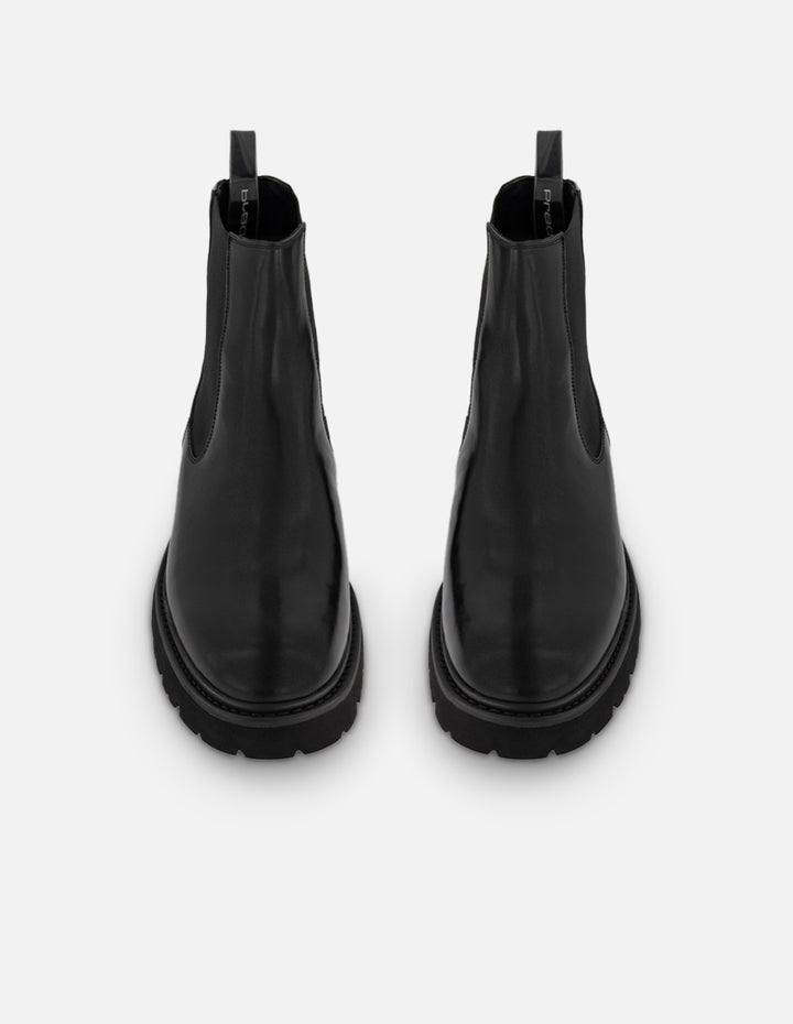 Botines Chelsea negros de piel florantic con acabado brillante para hombre