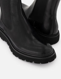 Botines Chelsea negros de piel florantic con acabado brillante para hombre
