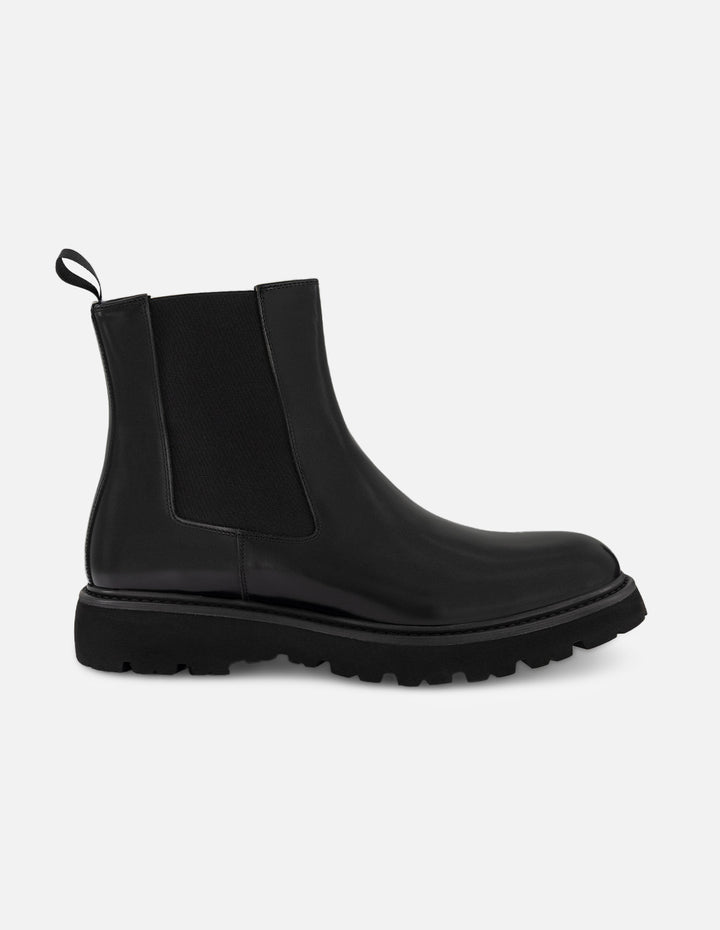 Botines Chelsea negros de piel florantic con acabado brillante para hombre