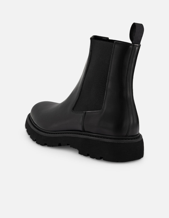 Botines Chelsea negros de piel florantic con acabado brillante para hombre