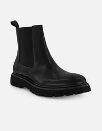 Botines Chelsea negros de piel florantic con acabado brillante para hombre