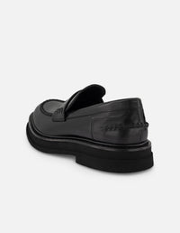Mocasines negros de piel florantic para hombre con detalle en el empeine