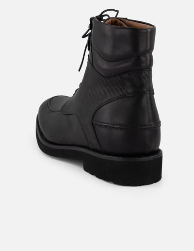 Botines +7 cm de altura negros piel para hombre con suela comfort