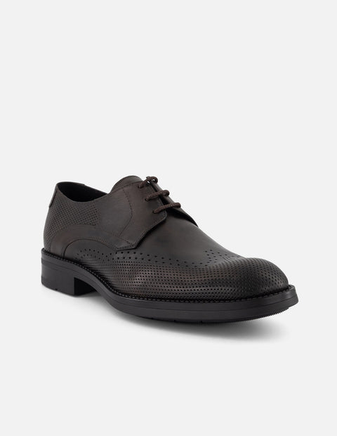Zapato Blucher café piel para hombre con suela Gum Touch