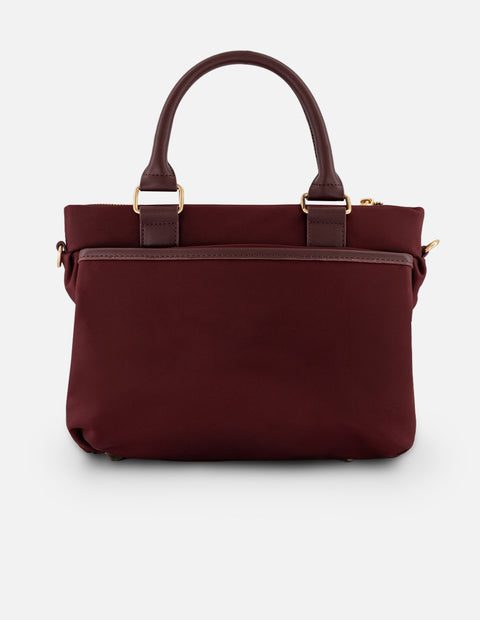 Bolso de mano vino nylon para mujer con logo Pd