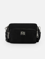 Bandolera negro nylon para mujer con 5 compartimentos