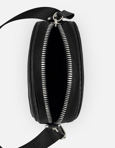 Bandolera negra nylon para hombre con acabado acolchado
