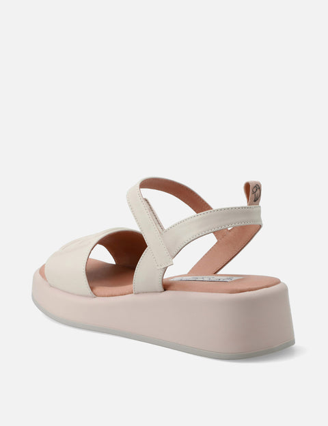 Sandalia Pd de plataforma en piel color blanco