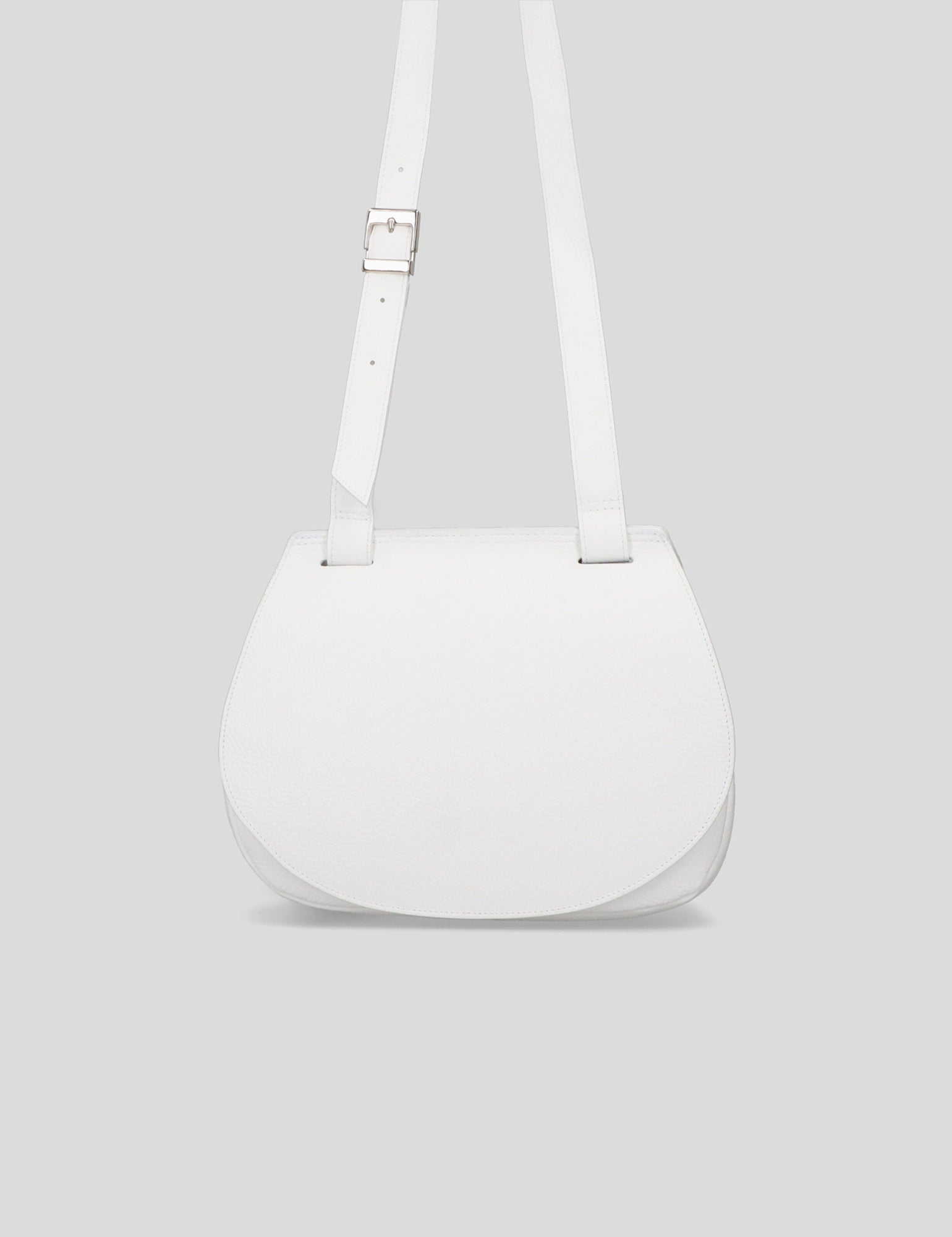 Bolso satchel en piel bombeada color blanco