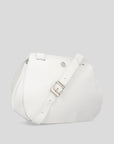 Bolso satchel en piel bombeada color blanco
