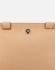 Bolso satchel en piel bombeada color cuero