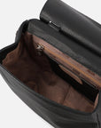 Bolso satchel en piel bombeada color negro